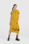 YANYAN KNITS Fall/Winter 2025 Collection: Goose-themed T-shirt/Skirt Set (YYK-YYW25-1391-HUANG T-shirt)